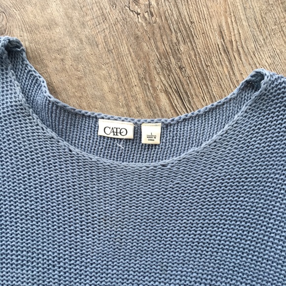 Cato sleeveless pullover- Sz. L. Med blue- fringe - Picture 8 of 8